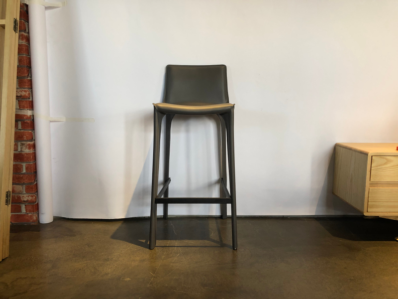 Bar stool with leather