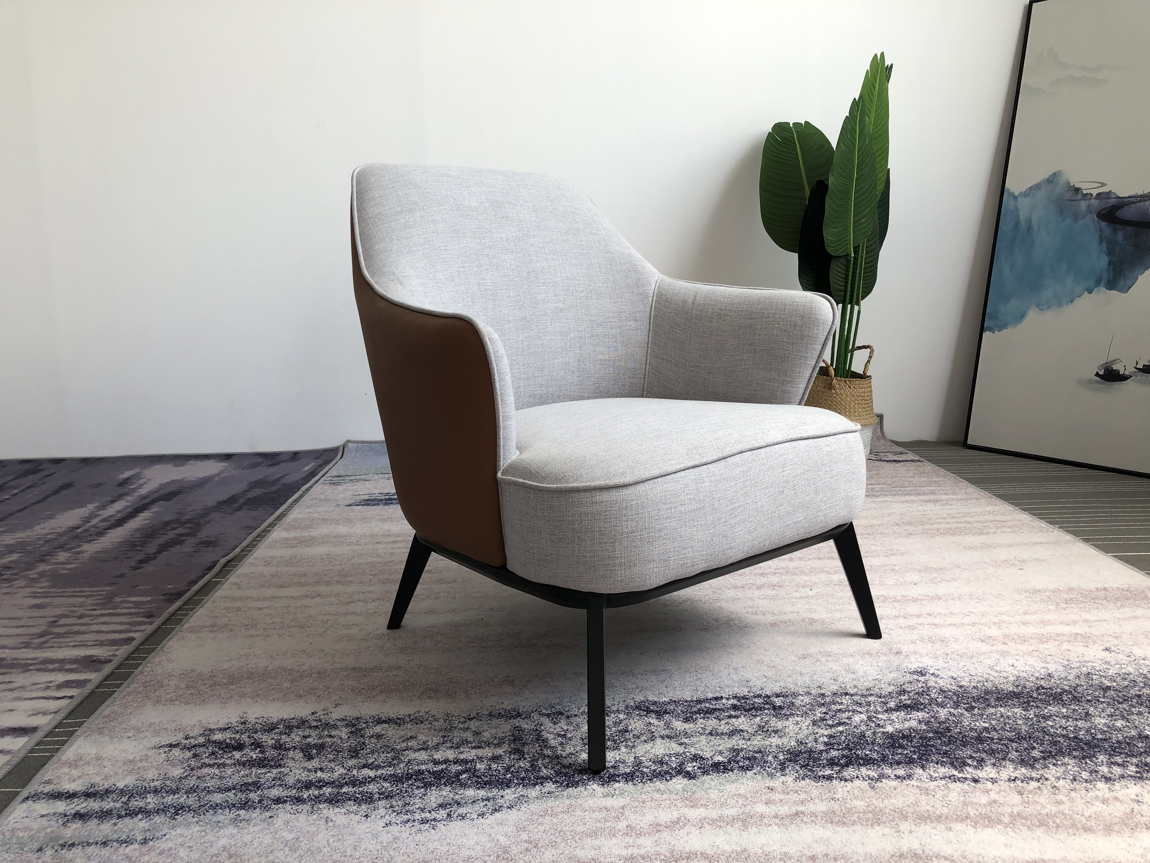 Armchair with fabric