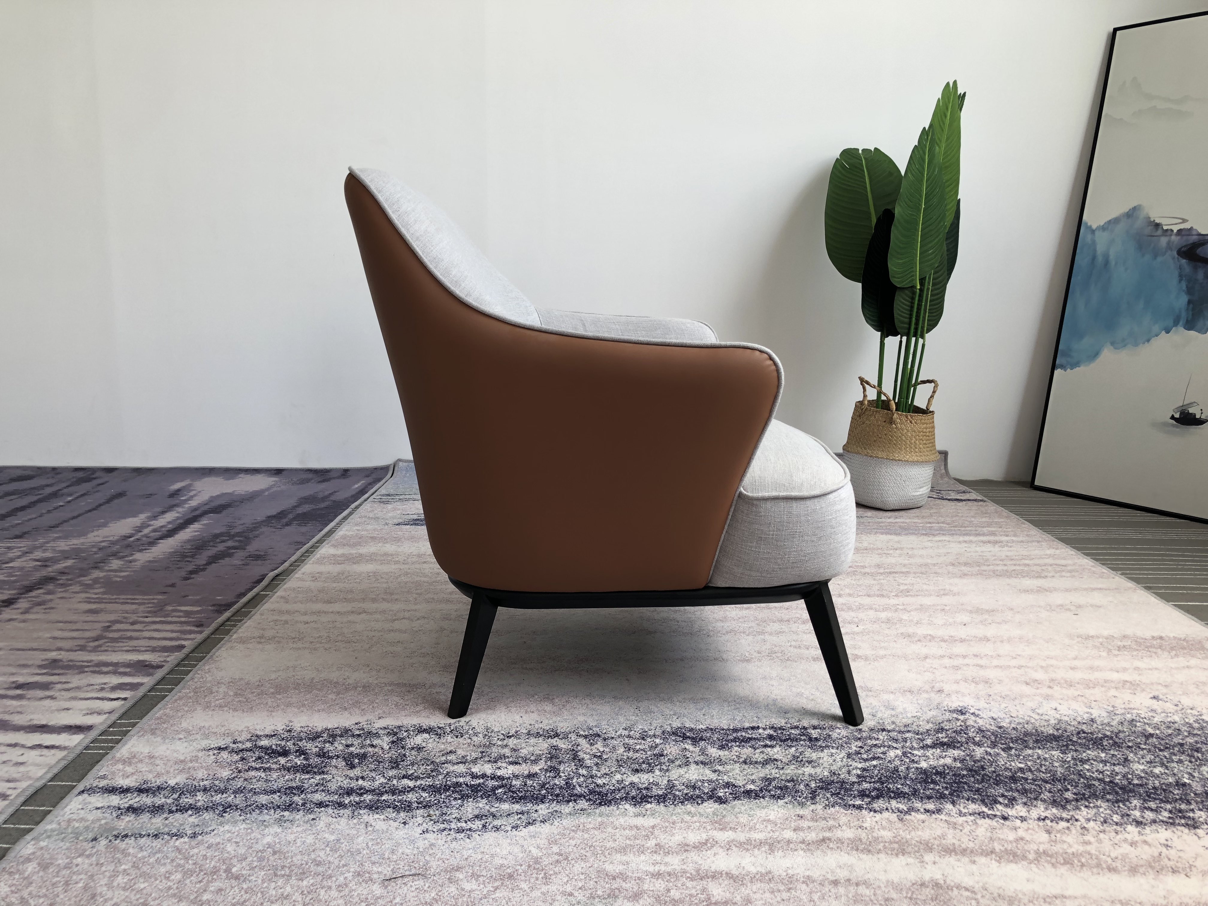 Armchair with fabric