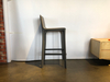 Bar stool with leather